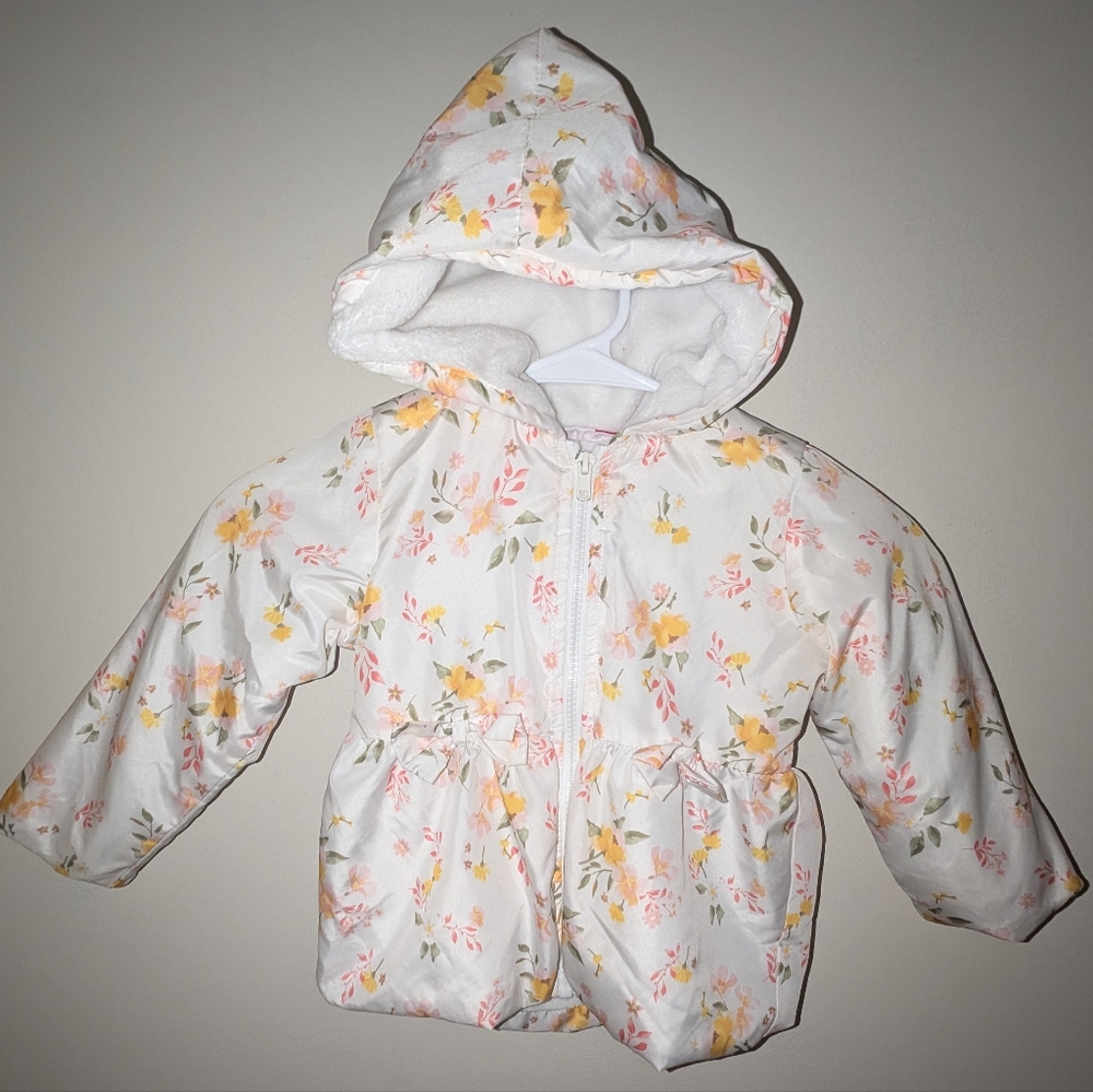Penelope Mack 3T Floral Hooded Fleece Lined Coat / Jacket